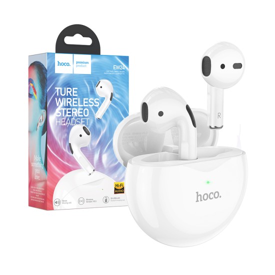 Auriculares True Inalámbricos Hoco EW24 Assist Bluetooth V5.1 Blanco